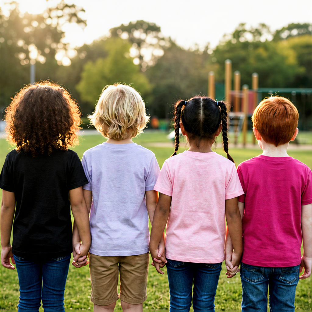 Kids Short Sleeve Crew Neck Tees - Cute Hearts & Best Friends Designs