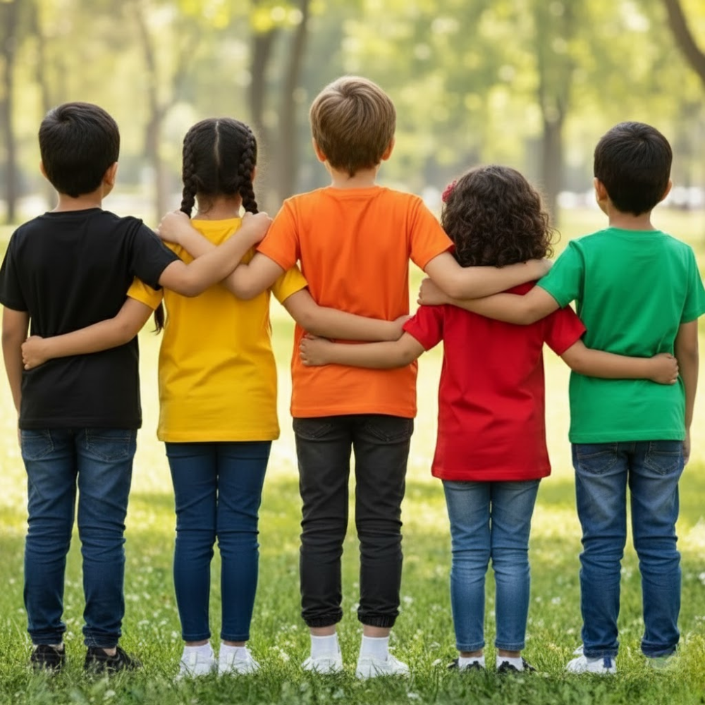 Kids Soft Cotton Round Neck Printed T-Shirt for Boys & Girls – Rider, Sports & Fun Designs (Pack of 5)