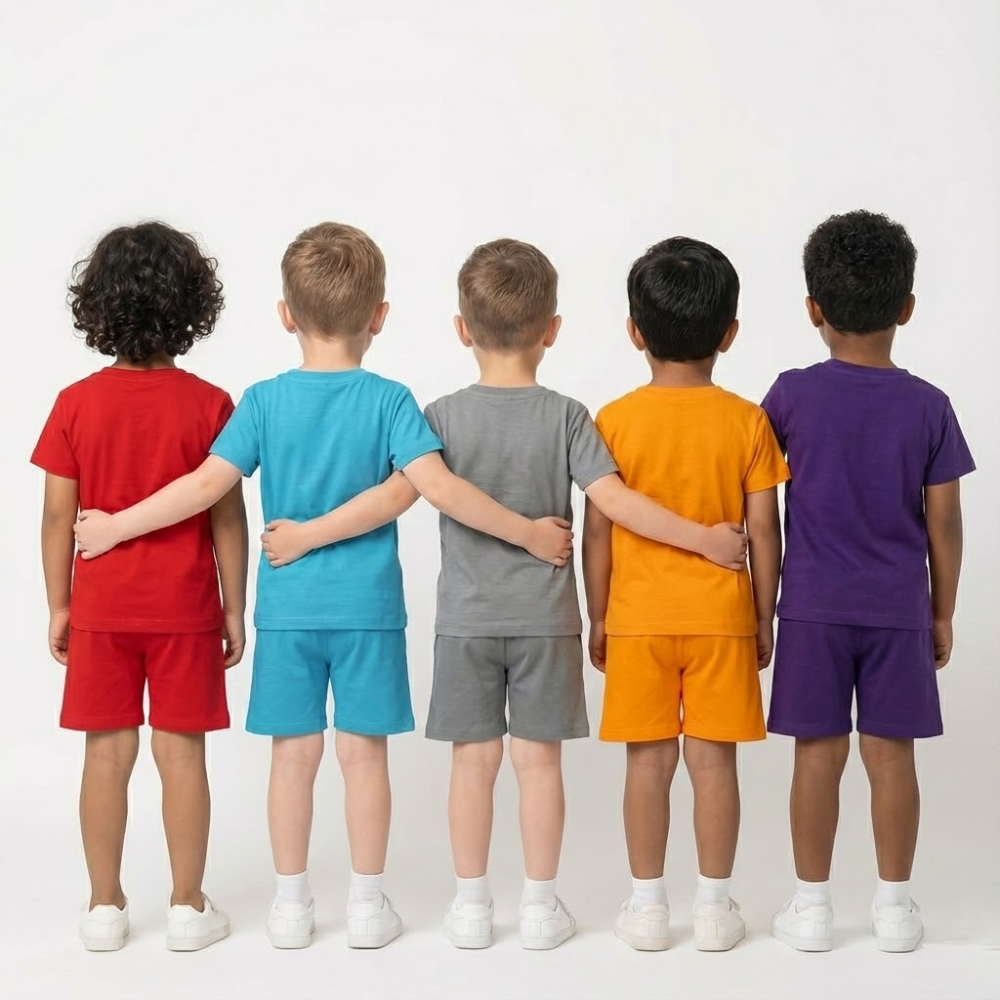 Kids Boys Soft Cotton Printed T-Shirt & Shorts Set – Typography, Urban & Sports Designs