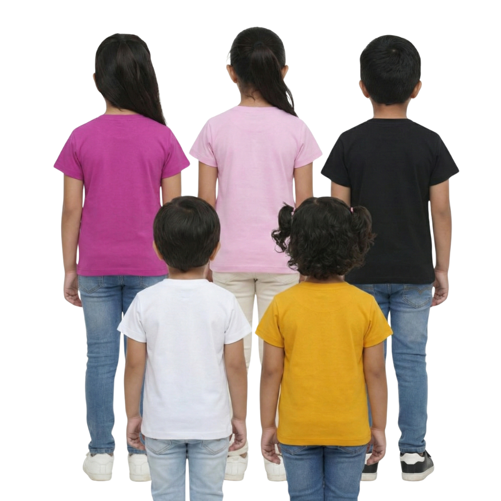 kids 5-Pack Graphic T-Shirts - Girl Power, Princess, Cat & Butterfly Prints